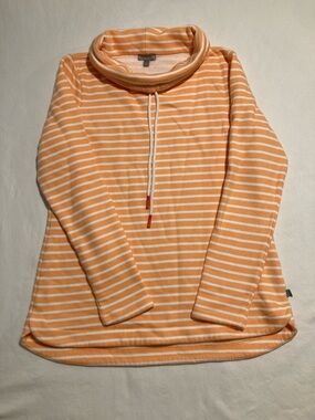 Talbots Striped Cowl Pullover - Peach & White (Item No. C37)